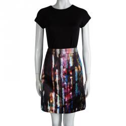 Pre Owned McQ By Alexander McQueen Multicolor Blurry Lights Print Skirt L