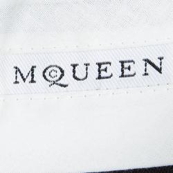 Pre Owned McQ By Alexander Mcqueen Brown Draped Belt Detail Wide Leg Trousers M