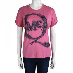 McQ By Alexander McQueen Pink Logo Printed T-Shirt S