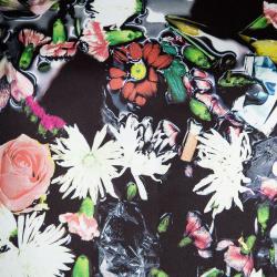Pre Owned McQ By Alexander McQueen Black Floral Printed Sleeveless Top M