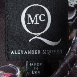 Pre Owned McQ By Alexander McQueen Black Floral Printed Sleeveless Top M