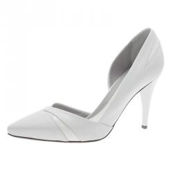 Pre Owned McQ by Alexander McQueen White Leather Lex D'orsay Pumps Size 39