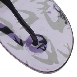 Pre Owned صندل سلايد جيلي أم سي كيو باي ألكساندر ماكوين أسود طباعة طيور مقاس 39/40