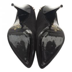 Pre Owned McQ by Alexander McQueen Black Suede Studded Platform Pumps Size 37 