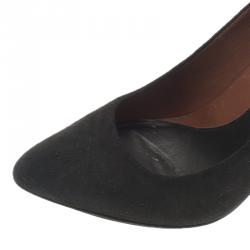 Pre Owned McQ by Alexander McQueen Black Suede Studded Platform Pumps Size 37 