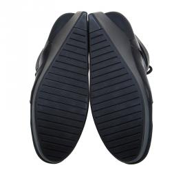 Pre Owned McQ By Alexander McQueen For Puma Black Leather and Nubuck Leap Wedge Sneakers Size 42