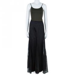 Michael Kors Black Lace Godet Maxi Skirt M