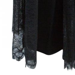 Michael Kors Black Lace Godet Maxi Skirt M