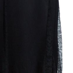 Michael Kors Black Lace Godet Maxi Skirt M