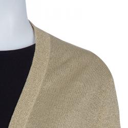 Pre Owned Michael Kors Gold Metallic Cardigan L