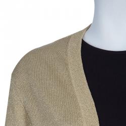 Pre Owned Michael Kors Gold Metallic Cardigan L