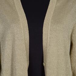 Pre Owned Michael Kors Gold Metallic Cardigan L
