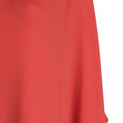 Pre Owned Michael Kors Red Knit Draped One Shoulder Dress S