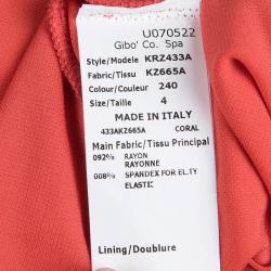 Pre Owned Michael Kors Red Knit Draped One Shoulder Dress S