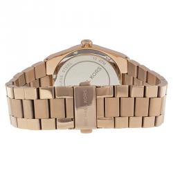 Pre Owned Michael Kors Black Rose Gold-Stainless Steel Channing MK5937 Women's Wristwatch 38MM