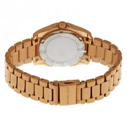 Pre Owned Michael Kors Red Gold-Plated Stainless Steel Crystal Mini Blair MK6092 Women's Wristwatch 33MM
