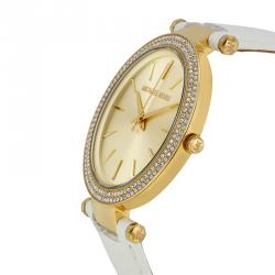Pre Owned Michael Kors Champagne Gold-Plated Stainless Steel Darci MK2391 Women's Wristwatch 39MM