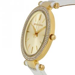 Pre Owned Michael Kors Champagne Gold-Plated Stainless Steel Darci MK2391 Women's Wristwatch 39MM