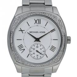 Pre Owned Michael Kors Silver Stainless Steel Bryn MK6133 Women's Wristwatch 40MM