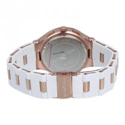 Pre Owned Michael Kors White Gold-Plated Stainless Steel Wyatt MK5935 Unisex Wristwatch 40MM