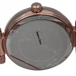 Pre Owned Michael Kors Crystal Rose Gold-Plated Stainless Steel Camille MK5868 Women's Wristwatch 40MM