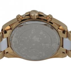 Pre Owned Michael Kors Silver Gold-Plated Stainless Steel Bradshaw MK5743 Women's Wristwatch 43MM