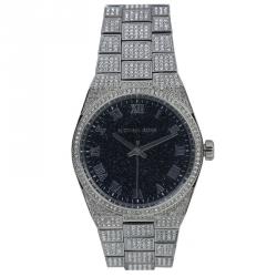 Pre Owned Michael Kors Black Stainless Steel Crystal Channing MK6089 Women's Wristwatch 38MM
