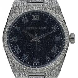 Pre Owned Michael Kors Black Stainless Steel Crystal Channing MK6089 Women's Wristwatch 38MM