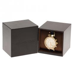 مملوكة مسبقًا ساعة يد نسائية مايكل كورس MK6238 ستانلس ستيل مطلي ذهب بيج فاتح 39مم