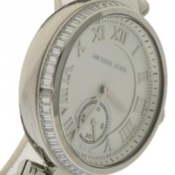 Pre Owned Michael Kors White Stainless Steel Skylar MK5866 Women's Wristwatch 40 MM