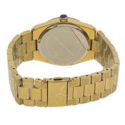 Pre Owned Michael Kors Blue Gold Tone Stainless Steel MK5894 Women's Wristwatch 38mm