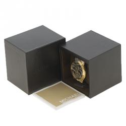 Pre Owned Michael Kors Zebra Pattern Stainless Steel Slim Runway MK3315 Women's Wristwatch 41MM