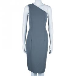 Pre Owned Michael Kors Grey One Shoulder Dress S