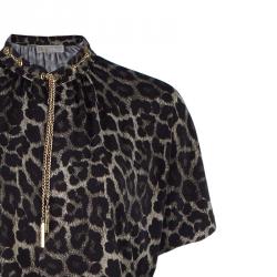 Pre Owned Michael Kors Leopard Print Jersey Maxi Dress