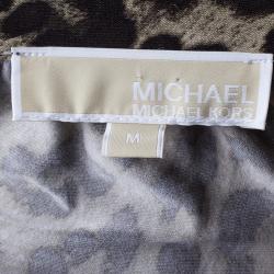 Pre Owned Michael Kors Leopard Print Jersey Maxi Dress