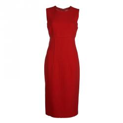 Pre Owned Michael Kors Red Knit Sleeveless Dress L