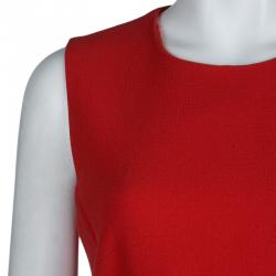 Pre Owned Michael Kors Red Knit Sleeveless Dress L