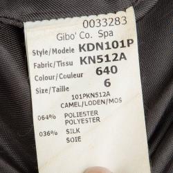 Pre Owned Michael Kors Gold Brocade Box Pleat Detail Belted Skirt M                                                                  