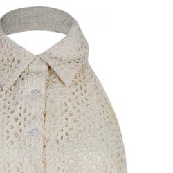 Michael Kors Beige Belted Eyelet Dress L