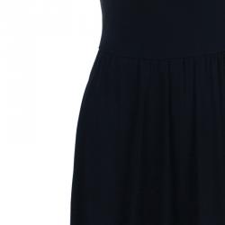 Michael Kors Black One Shoulder Crepe Maxi Dress S
