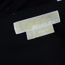 Michael Kors Black One Shoulder Crepe Maxi Dress S
