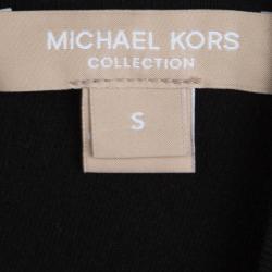 Pre Owned Michael Kors Black Knit Long Cut Sleeve Fitted Dress S