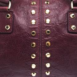 Pre Owned حقيبة مايكل كورس إستور مرصعة جلد عنابية