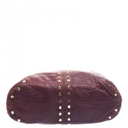 Pre Owned حقيبة مايكل كورس إستور مرصعة جلد عنابية