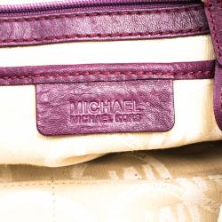 Pre Owned حقيبة مايكل كورس إستور مرصعة جلد عنابية