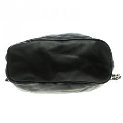 Pre Owned Michael Kors Black Leather Frankie Drawstring Bag
