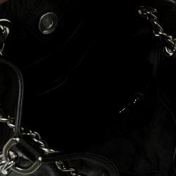 Pre Owned Michael Kors Black Leather Frankie Drawstring Bag