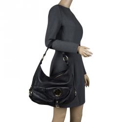 Pre Owned Michael Kors Black Leather Fulton Hobo