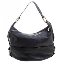 Pre Owned Michael Kors Black Leather Fulton Hobo