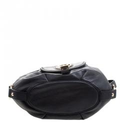 Pre Owned Michael Kors Black Leather Fulton Hobo
